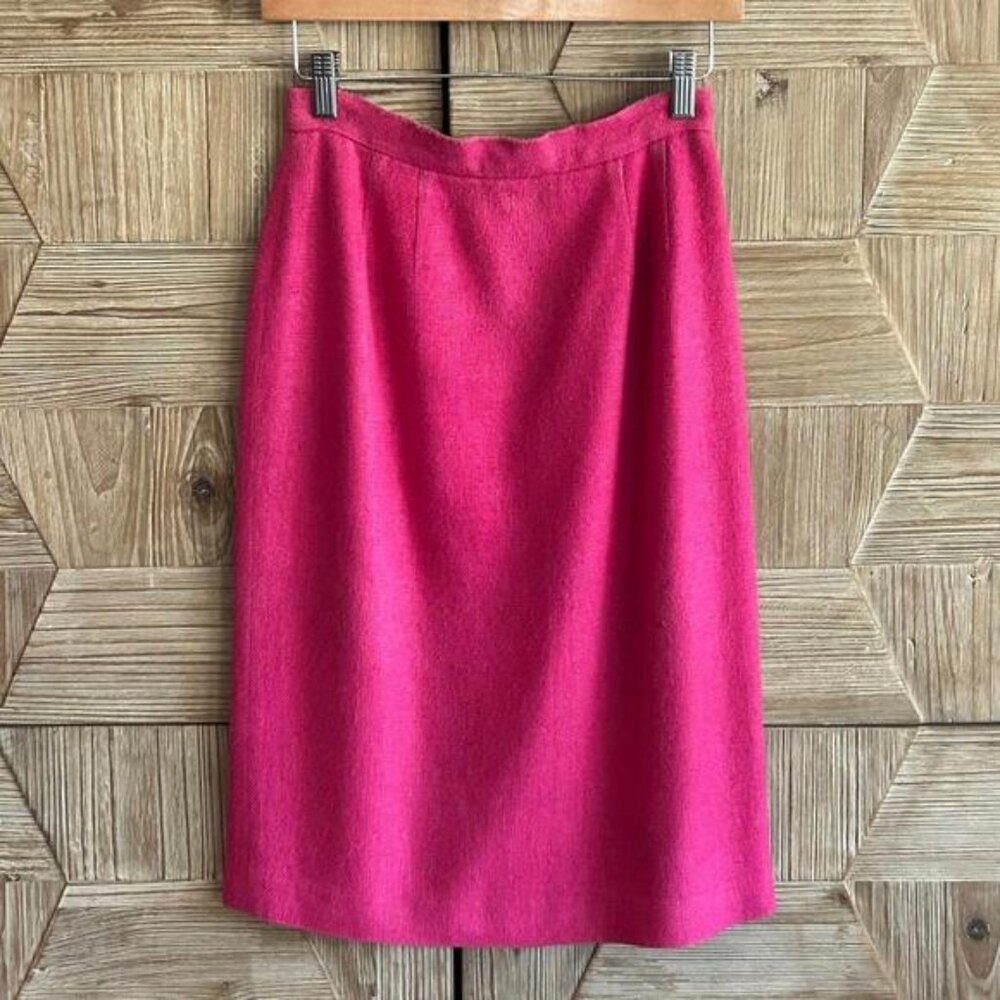 Vintage Hot Pink Silk Women's Pencil Skirt Size 6